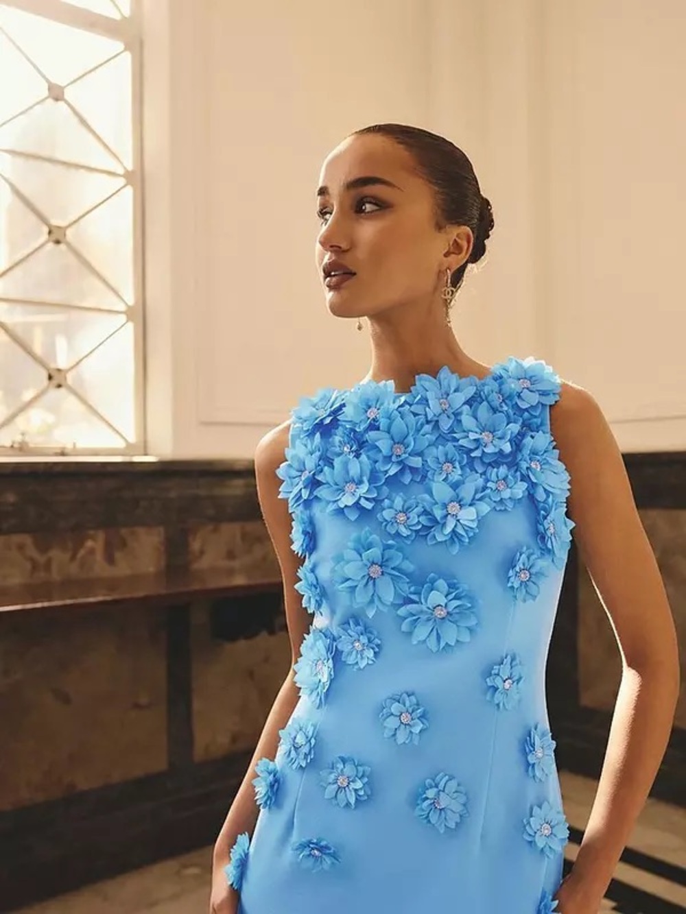 Elliatt Dali Floral Applique Gown in Blue - Picture 4 of 17